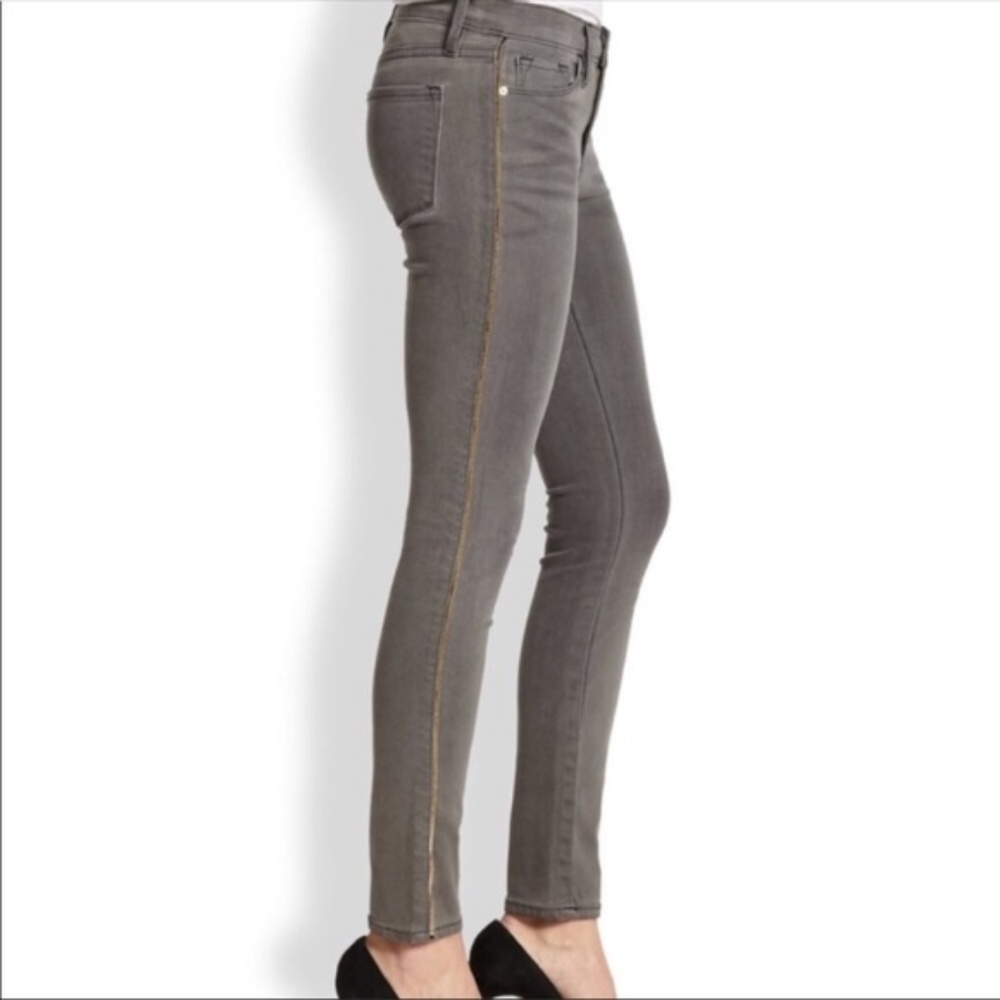 Frame Denim Gray Zipper Trimmed Skinny Jean size 27